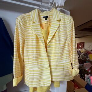 Yellow Striped Women's suit by Talbots